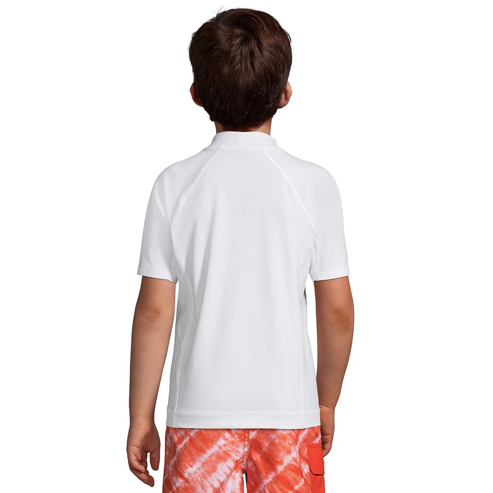 Lands’ End Boys Short Sleeve Crew Neck Swim UPF 50 Rash Guard - Picture 2 of 11